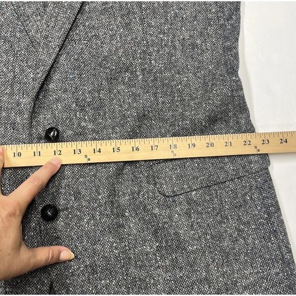 Vintage Stanford Executive Virgin Wool Black/Gray Tweed Blazer Jacket Size 46L - Picture 13 of 16